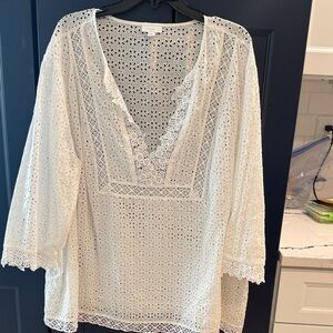 J. Jill White Lace Blouse 3x